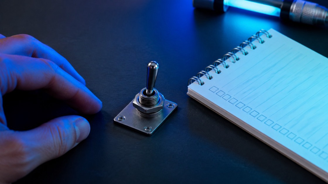 A calm technical workspace illustrating begin with what you can see, with physical objects and no readable software interface
