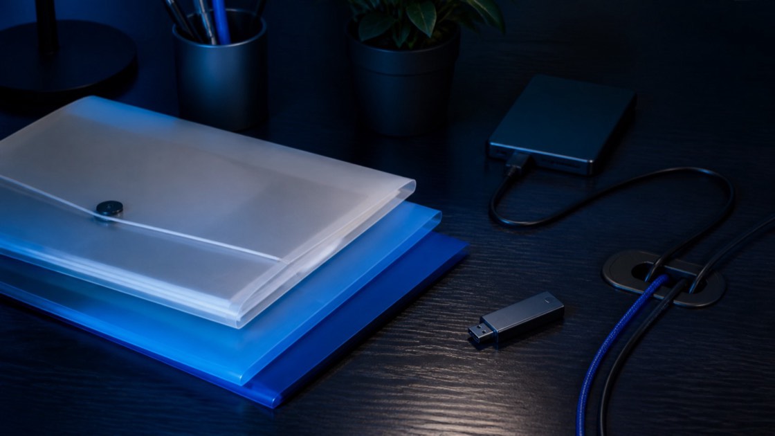 A low-key technical still life for the two windows startup folders, with no readable text